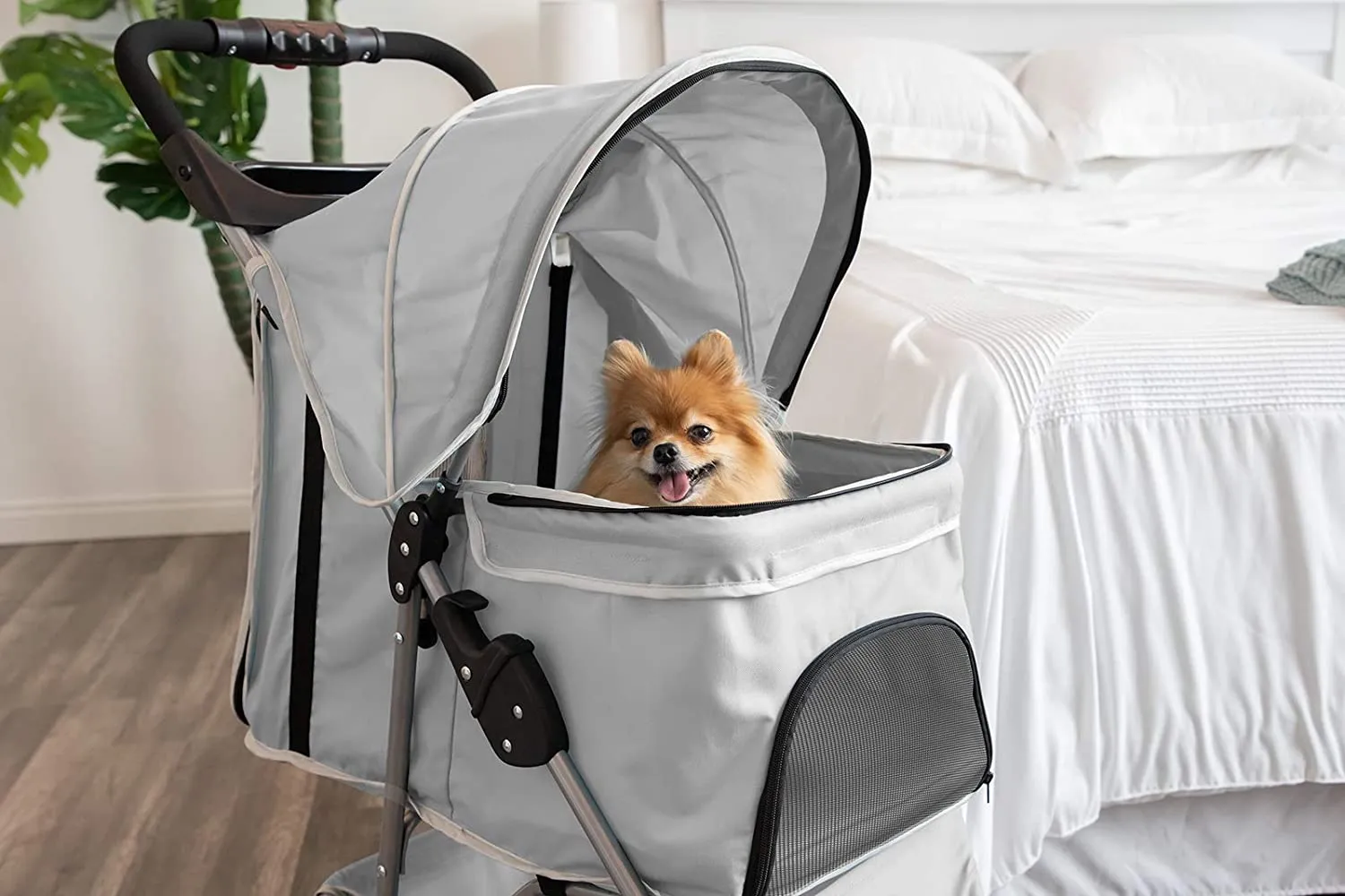 🐶 3 Wheel Elite Jogger Pet Stroller for Cat or Dog, Foldable, for Travel, Gray🐶