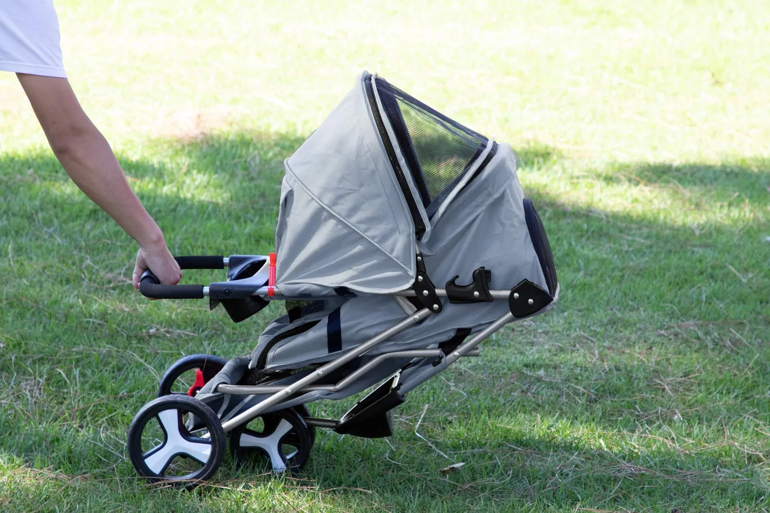 🐶 3 Wheel Elite Jogger Pet Stroller for Cat or Dog, Foldable, for Travel, Gray🐶