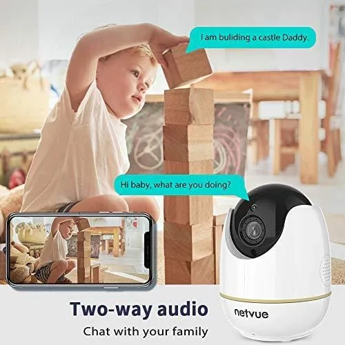 1080P Pet Camera, Home Camera 2 Way Audio, Baby Monitor Night Vision, Motion Detection, Compatible with Alexa Echo Show, Indoor Camera, Security Camera, Baby Camera with Cloud Storage