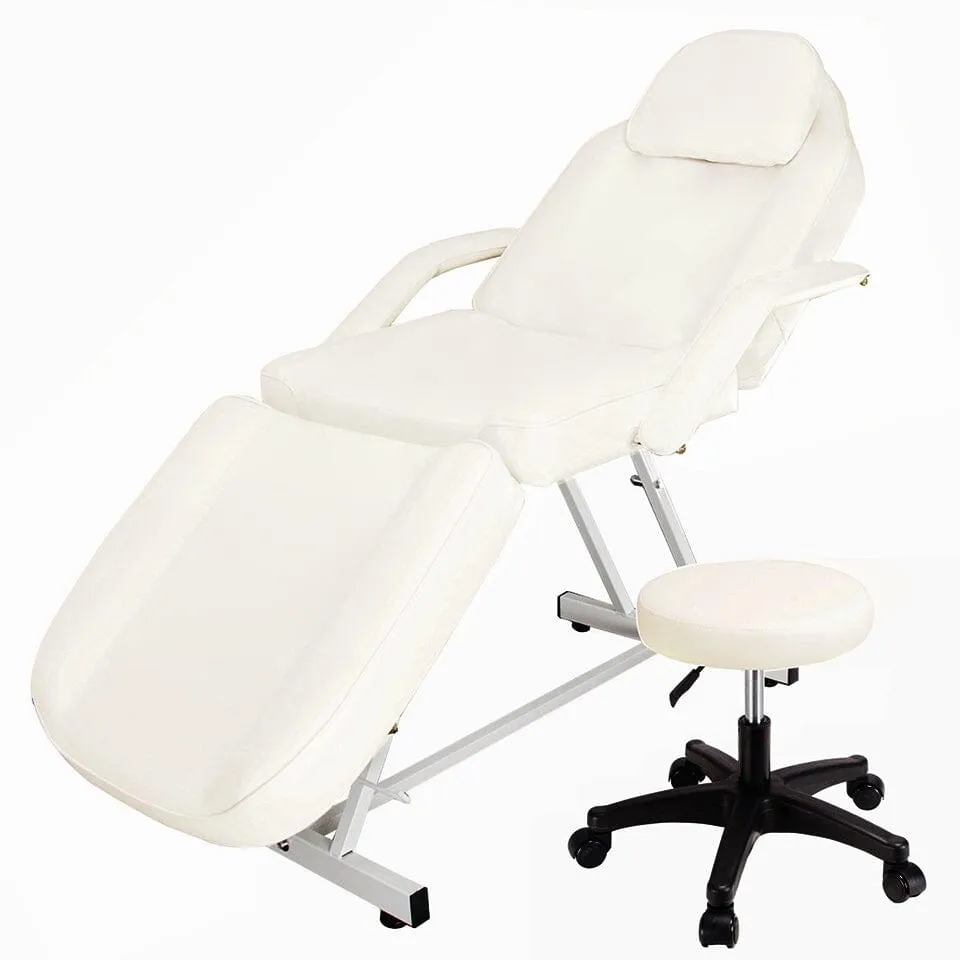 178cm L Adjustable Beauty Bed Salon Chair Set with Stool