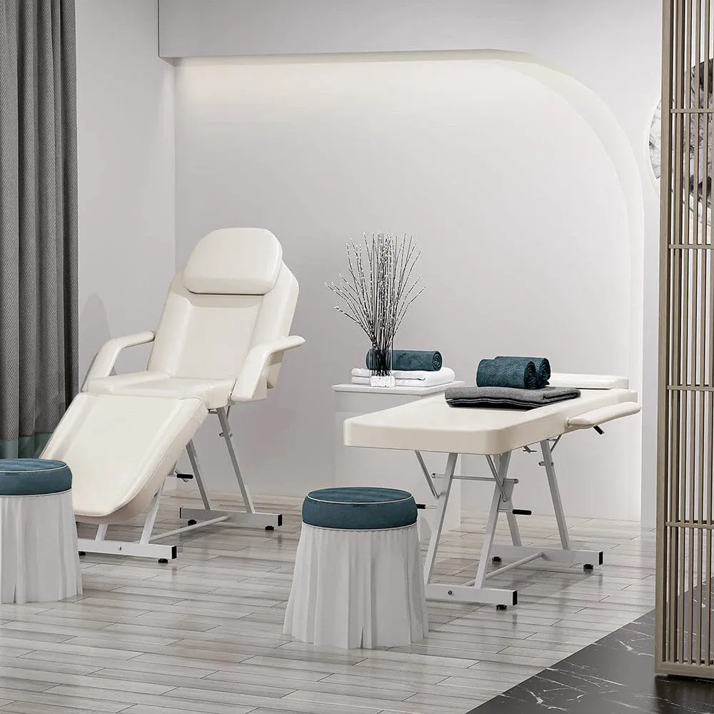 178cm L Adjustable Beauty Bed Salon Chair Set with Stool