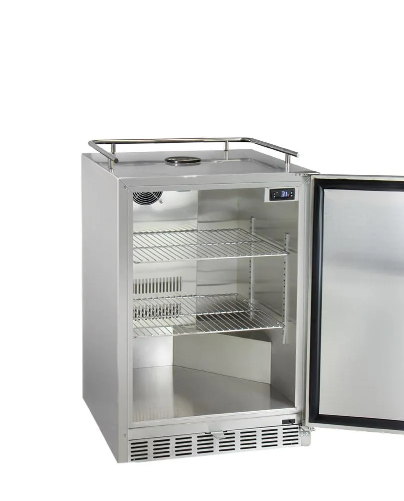 24" Wide  Tap All Stainless Steel Outdoor Built-In Right Hinge Kegerator with Kit