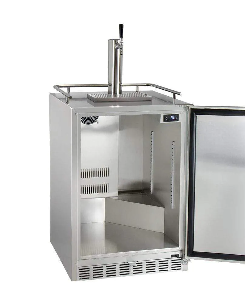24" Wide  Tap All Stainless Steel Outdoor Built-In Right Hinge Kegerator with Kit