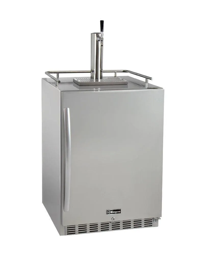 24" Wide  Tap All Stainless Steel Outdoor Built-In Right Hinge Kegerator with Kit