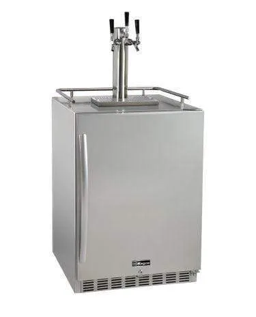 24" Wide  Tap All Stainless Steel Outdoor Built-In Right Hinge Kegerator with Kit