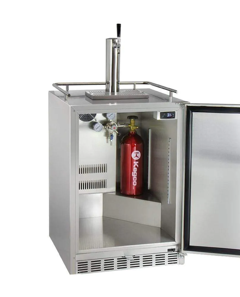 24" Wide  Tap All Stainless Steel Outdoor Built-In Right Hinge Kegerator with Kit