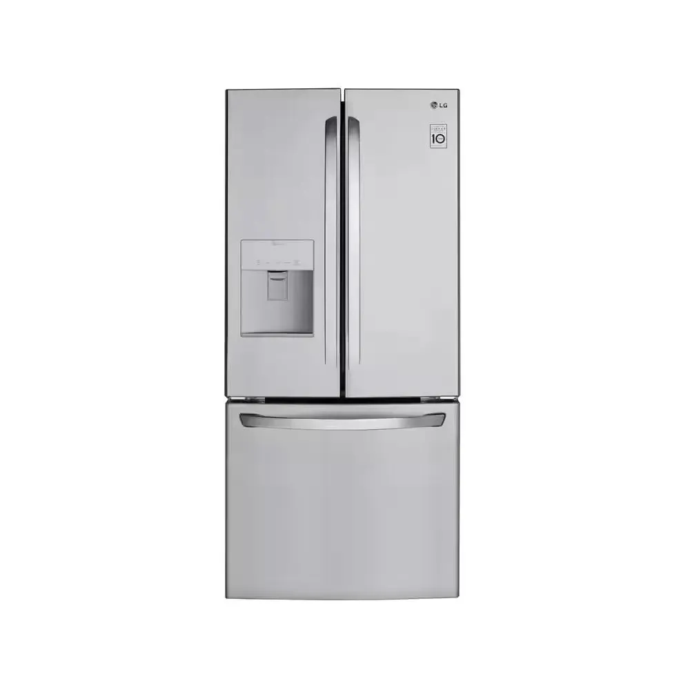 30 In. W 22 Cu. Ft. French Door Refrigerator with Water Dispenser in Stainless Steel