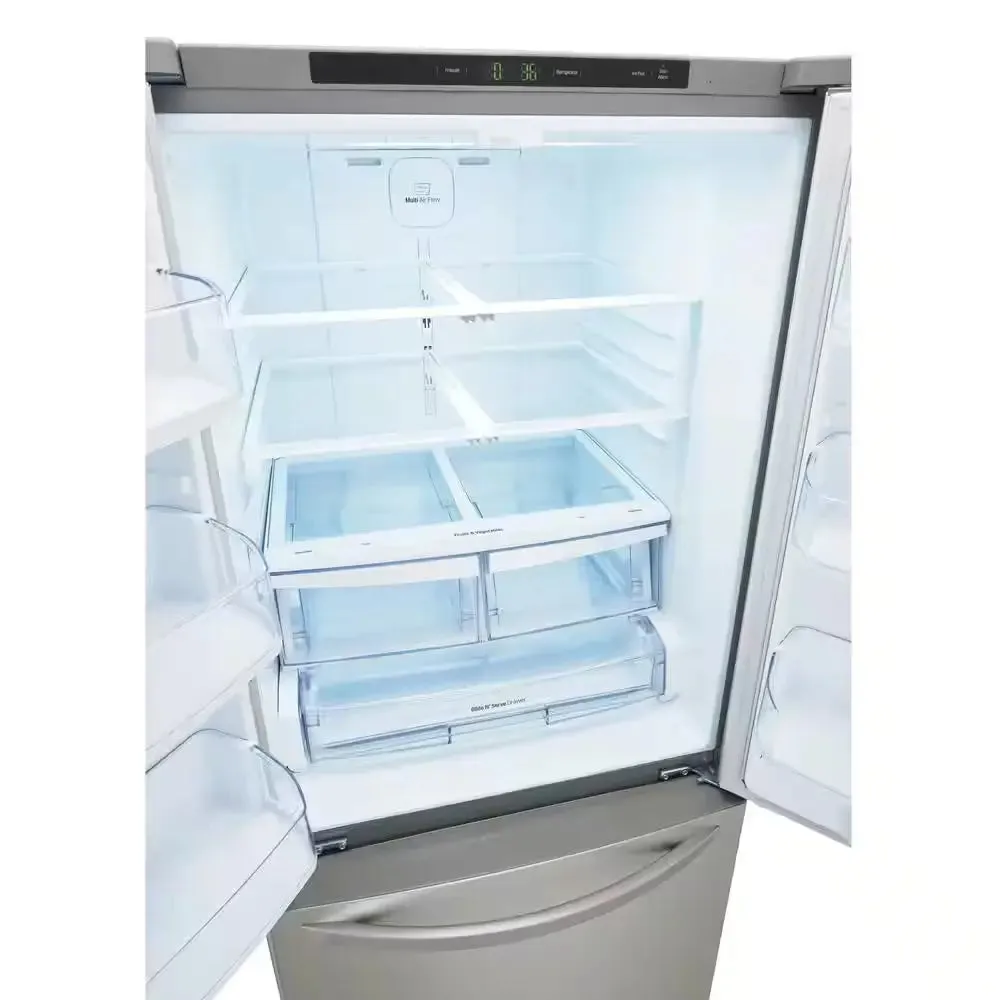 30 In. W 22 Cu. Ft. French Door Refrigerator with Water Dispenser in Stainless Steel