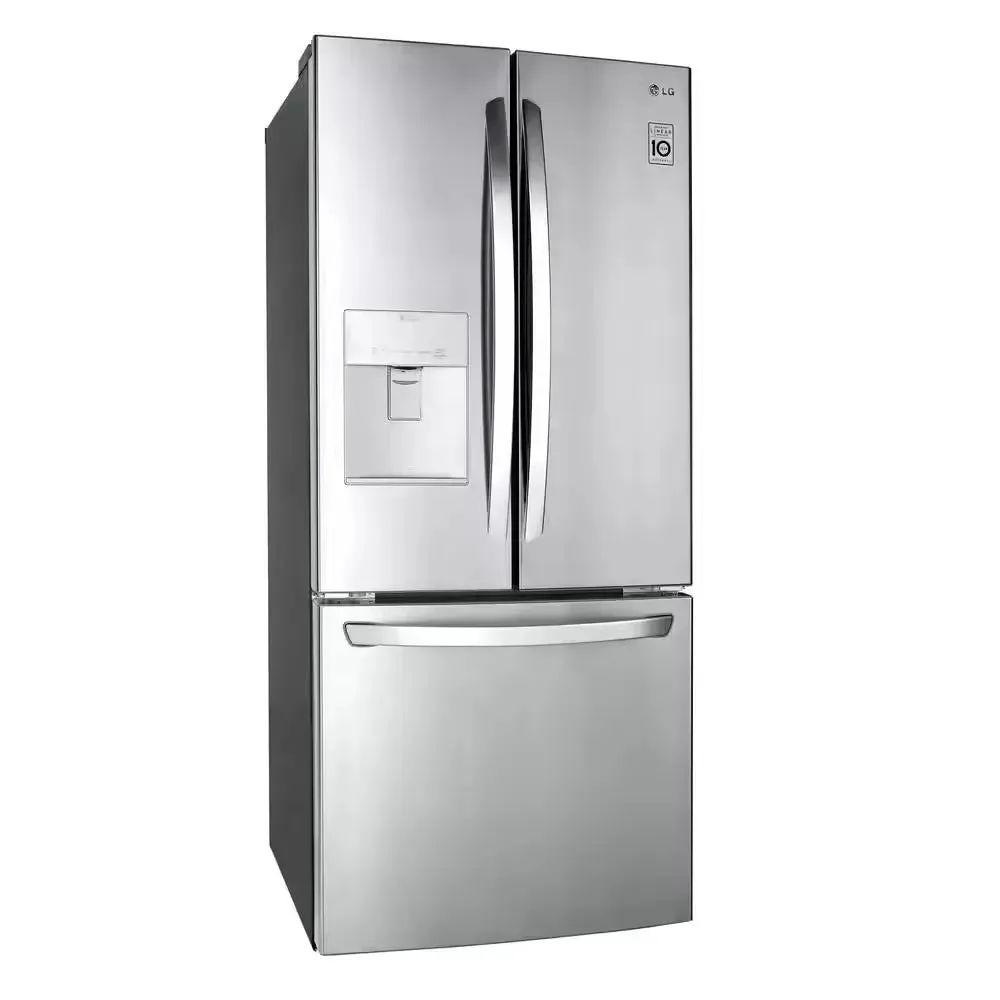 30 In. W 22 Cu. Ft. French Door Refrigerator with Water Dispenser in Stainless Steel