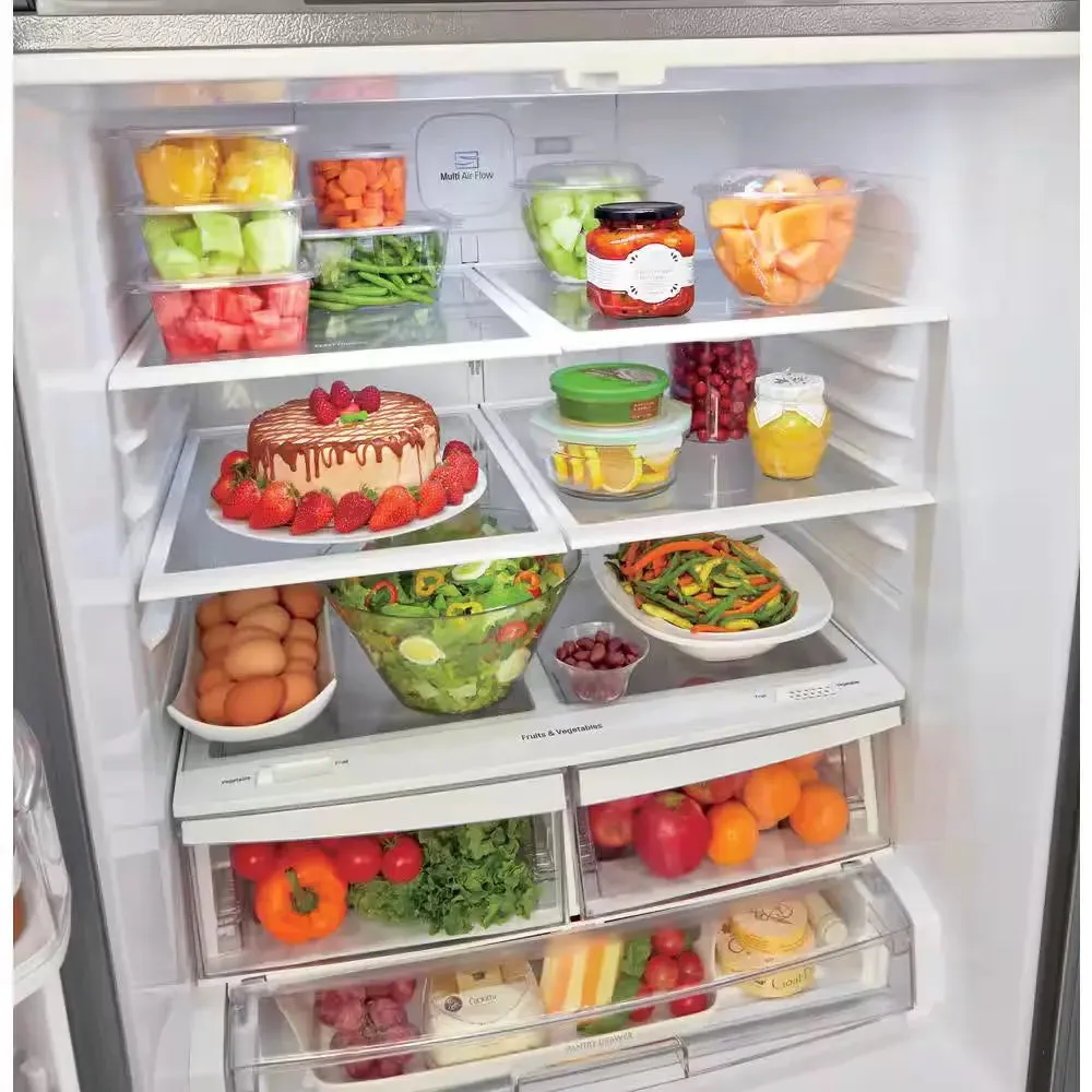 30 In. W 22 Cu. Ft. French Door Refrigerator with Water Dispenser in Stainless Steel