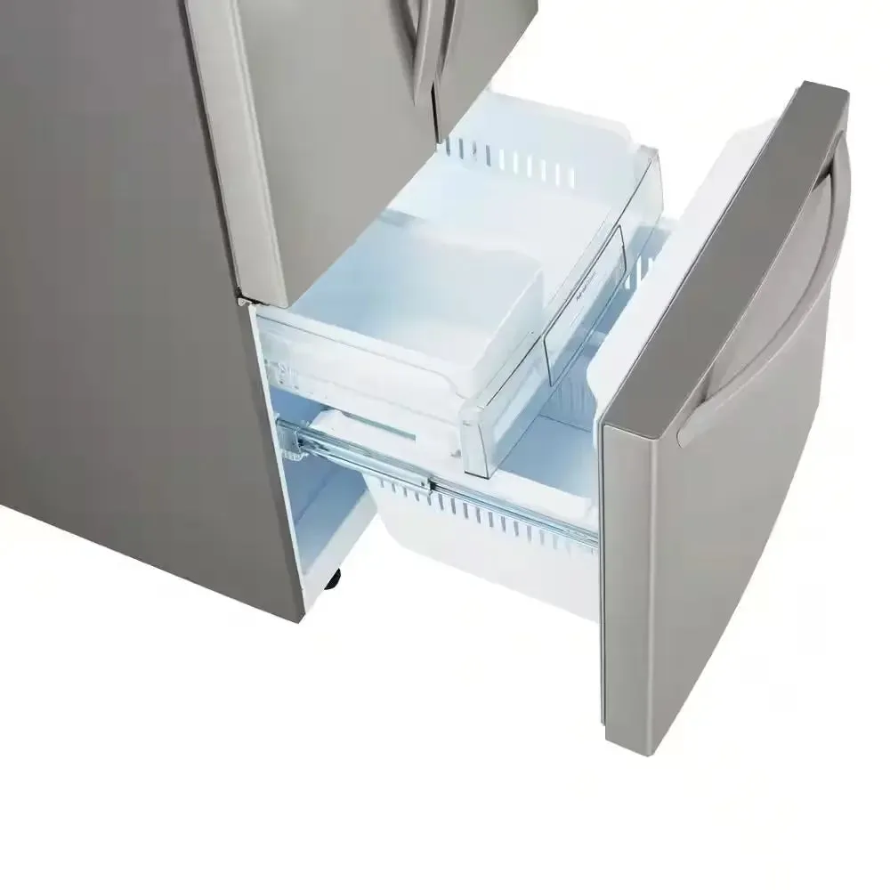 30 In. W 22 Cu. Ft. French Door Refrigerator with Water Dispenser in Stainless Steel