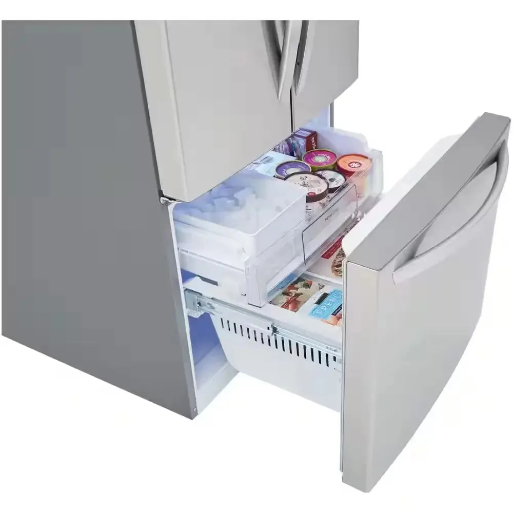 30 In. W 22 Cu. Ft. French Door Refrigerator with Water Dispenser in Stainless Steel
