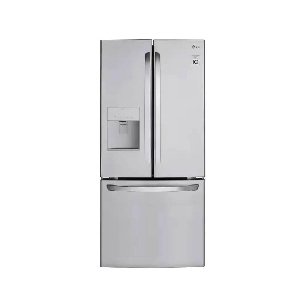 30 In. W 22 Cu. Ft. French Door Refrigerator with Water Dispenser in Stainless Steel