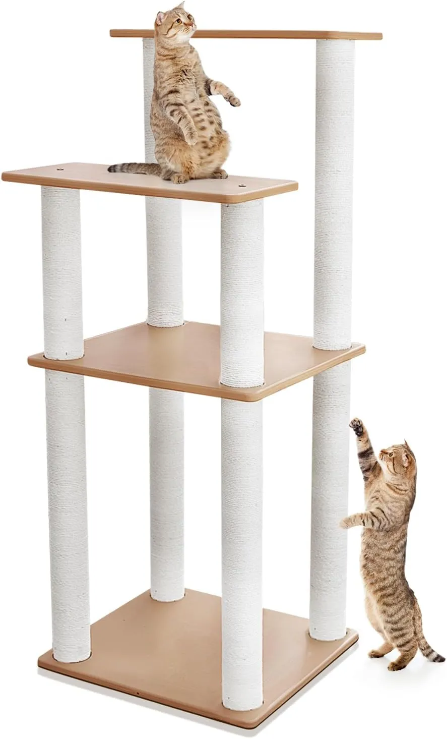 46in Outdoor Cat Tree Tower for Outdoor Cats,Cat Catio,Deck,Backyard,Sunroom and Patio Large Cat Tree Tower with Cat Scratching Posts