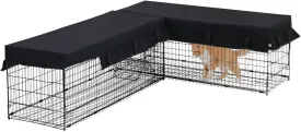 Aivituvin Cat Tunnel with Extendable Design 90.6" L, Metal Wire Outdoor Cat Enclosure with Weatherproof Fabric Cover, Connecting Inside and Outside, for Deck Patios, Balconies