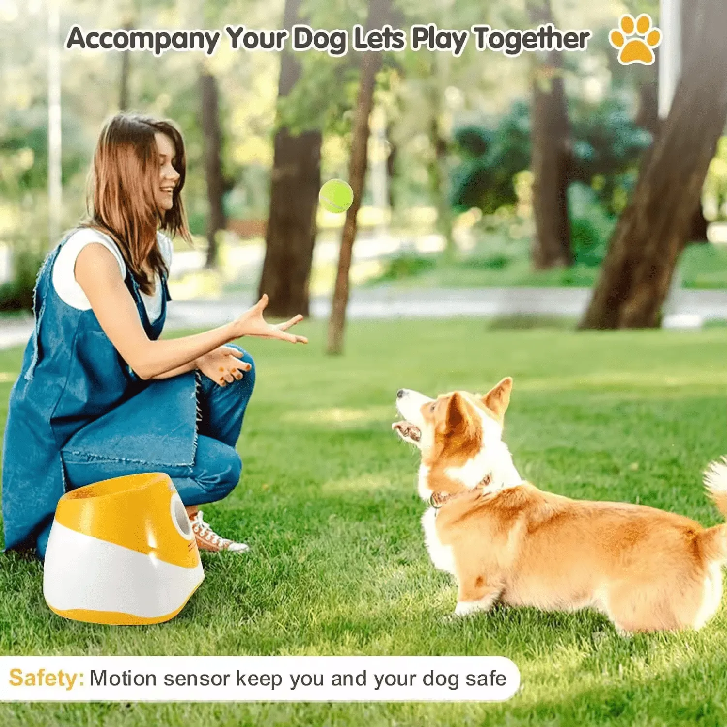 Automatic Ball Launcher for Dogs Ball Thrower Interactive Dog Toy