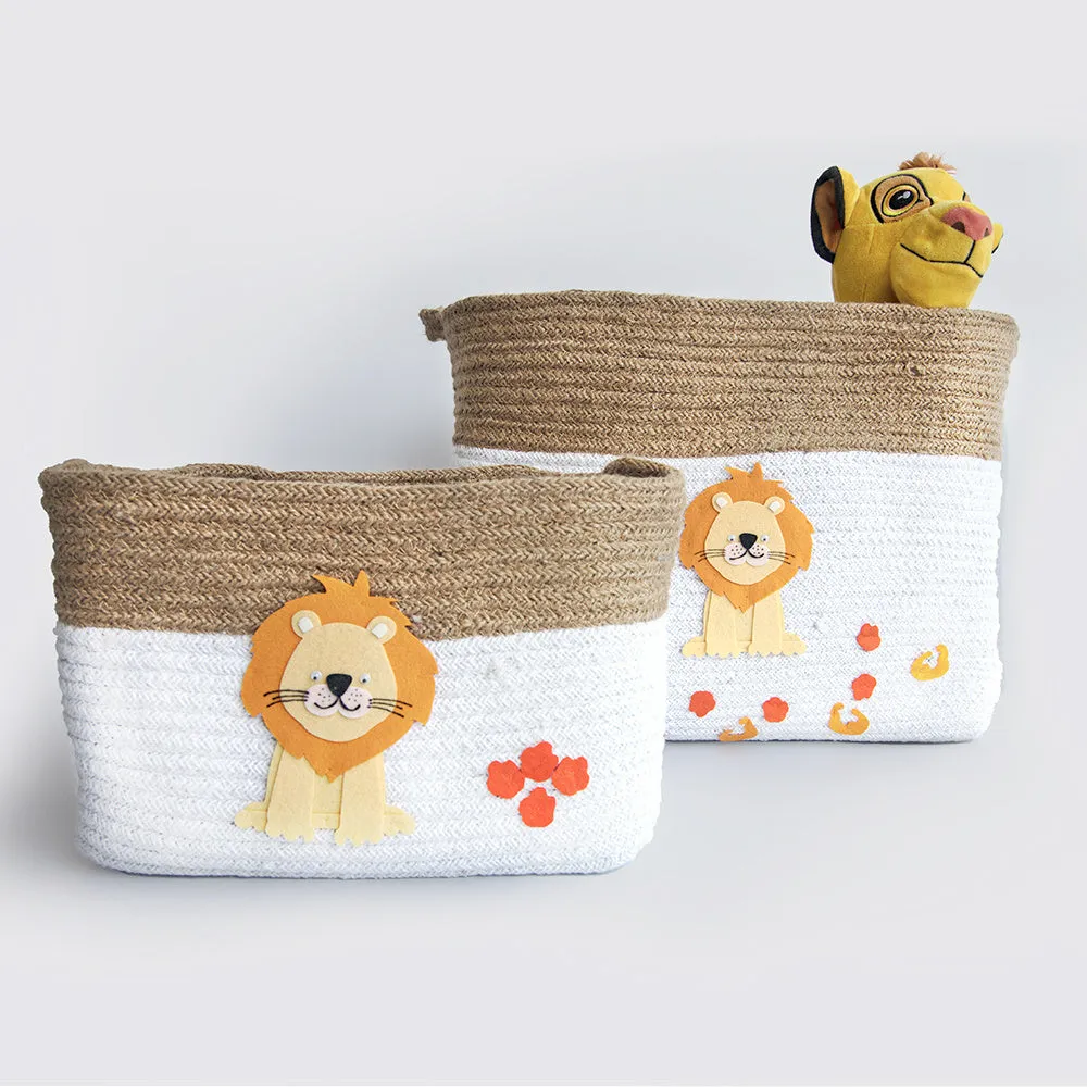 Baby Animals- Cotton Rope Basket- Individual/ Set Of 2