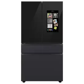 Bespoke 23 Cu. Ft. 4-Door French Door Smart Refrigerator with Family Hub in Charcoal Glass/Matte Black, Counter Depth
