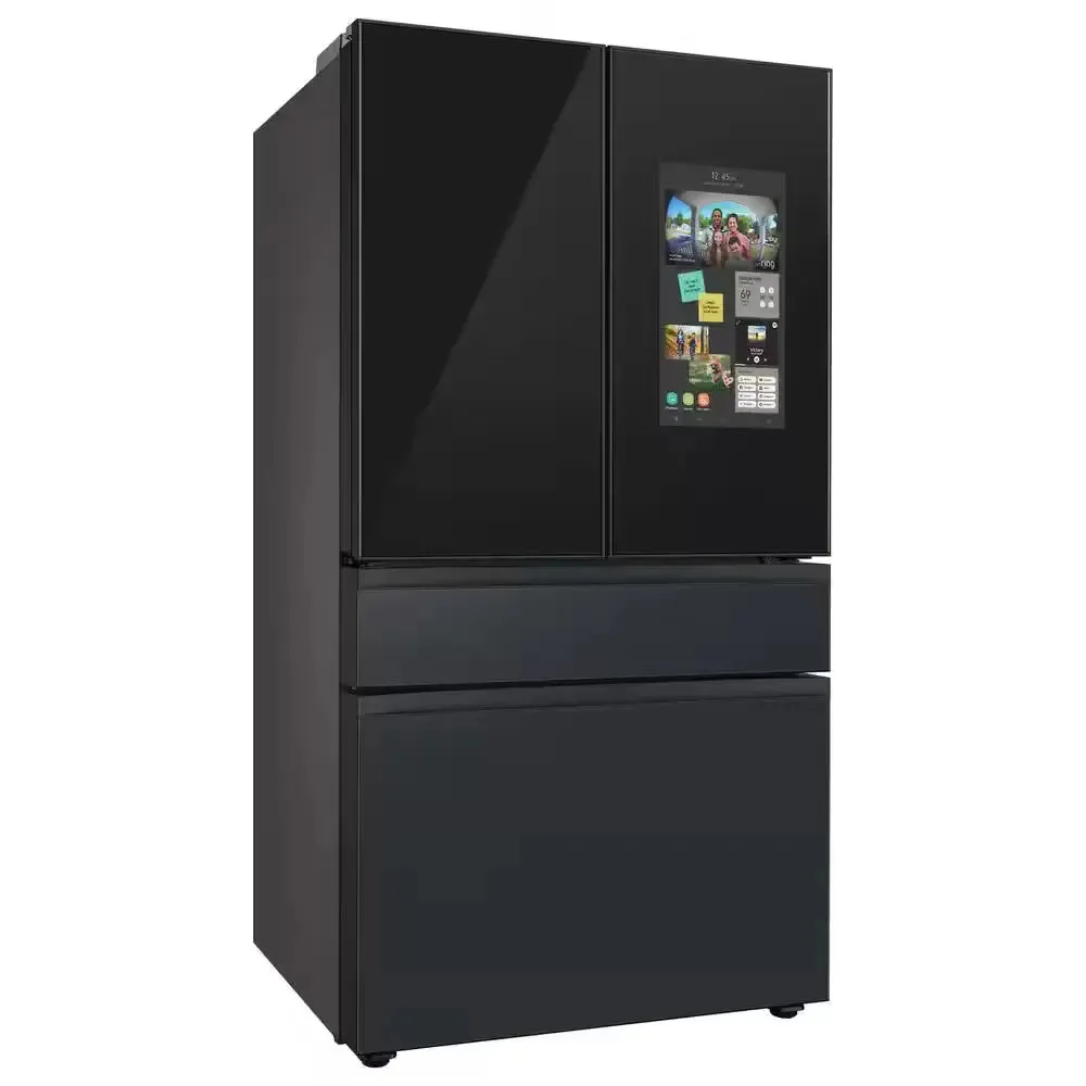 Bespoke 23 Cu. Ft. 4-Door French Door Smart Refrigerator with Family Hub in Charcoal Glass/Matte Black, Counter Depth