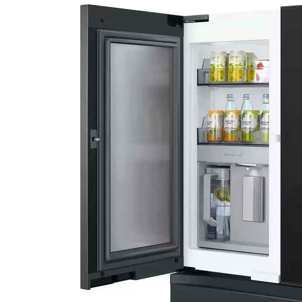 Bespoke 23 Cu. Ft. 4-Door French Door Smart Refrigerator with Family Hub in Charcoal Glass/Matte Black, Counter Depth
