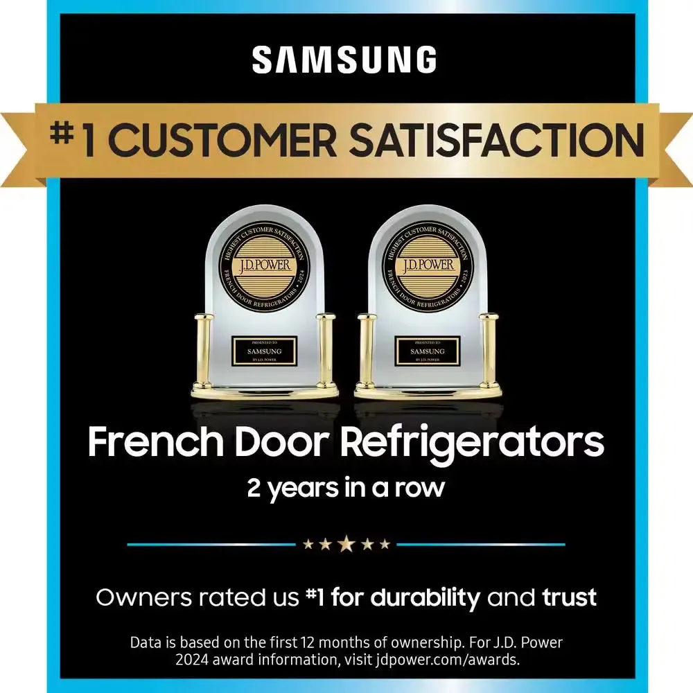 Bespoke 23 Cu. Ft. 4-Door French Door Smart Refrigerator with Family Hub in Charcoal Glass/Matte Black, Counter Depth
