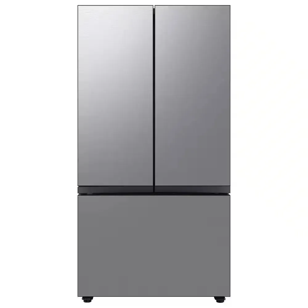 Bespoke 24 Cu. Ft. 3-Door French Door Smart Refrigerator with Beverage Center in White Glass, Counter Depth