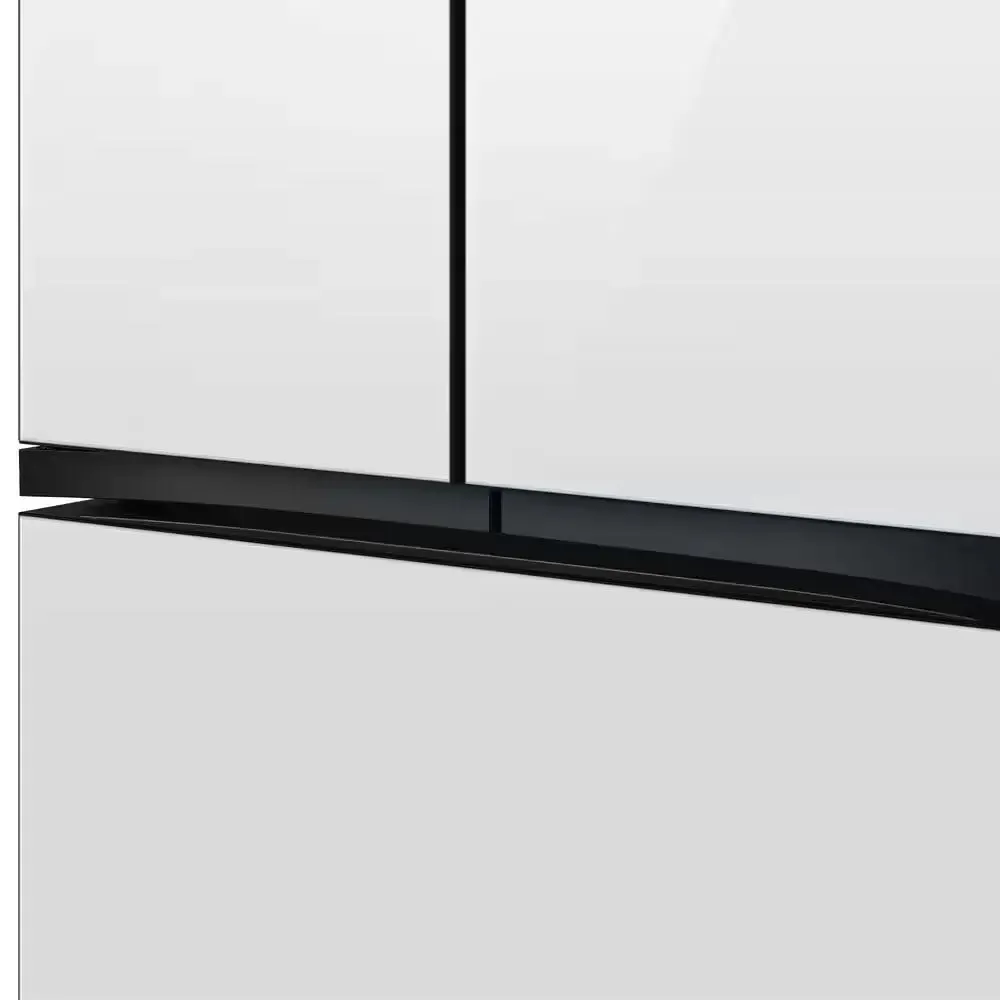 Bespoke 24 Cu. Ft. 3-Door French Door Smart Refrigerator with Beverage Center in White Glass, Counter Depth