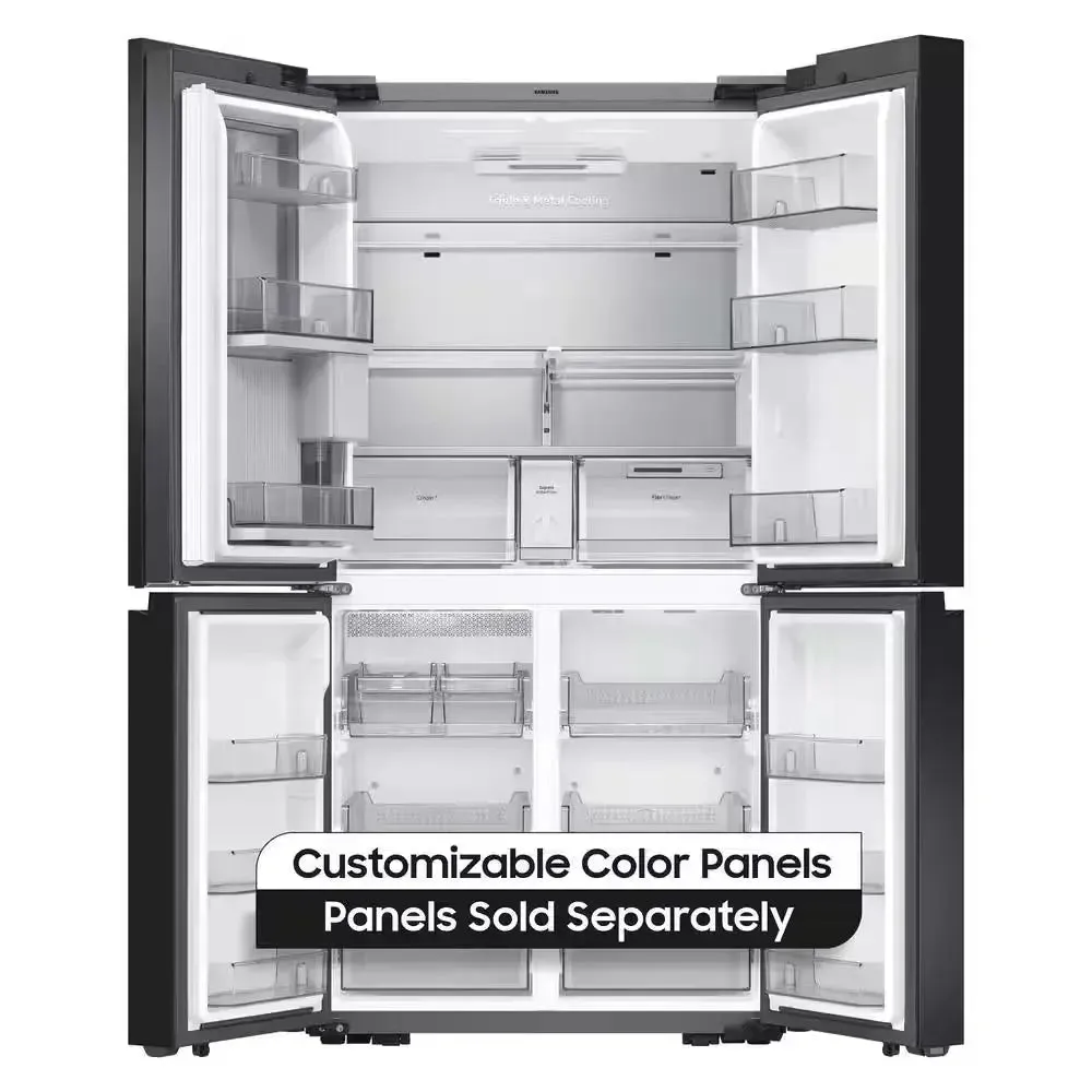 Bespoke 29 Cu. Ft. Customizable 4-Door Flex French Door Smart Refrigerator with Beverage Center, Standard Depth