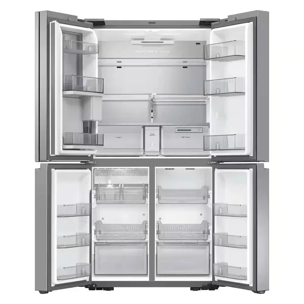 Bespoke 29 Cu. Ft. Customizable 4-Door Flex French Door Smart Refrigerator with Beverage Center, Standard Depth