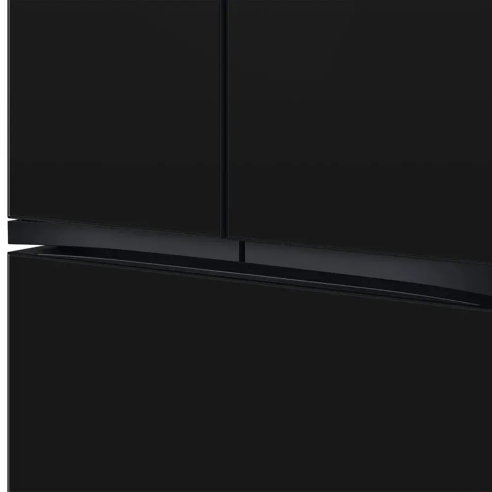 Bespoke 30 Cu Ft Customizable 3-Door French Door Smart Refrigerator with Charcoal Glass Family Hub Panel, Standard Depth