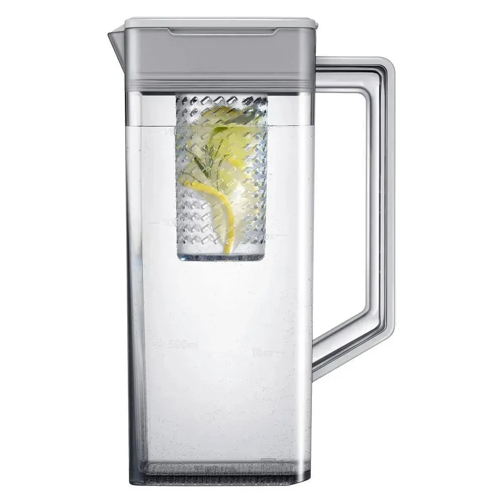 Bespoke 30 Cu Ft Customizable 3-Door French Door Smart Refrigerator with Charcoal Glass Family Hub Panel, Standard Depth