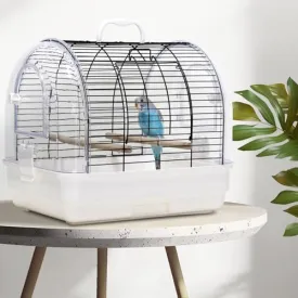 Bird Cages for Parakeets Travel Bird Cage, Parrot Travel cage Medium Birds for African Grey Conure Cockatiel Lovebird Finch Canarie (White)