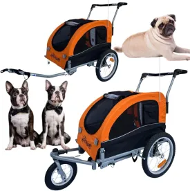 Booyah Medium Dog Stroller & Pet Bike Trailer with Suspension - Black