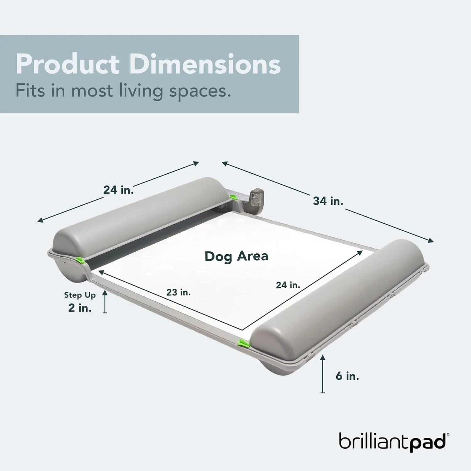 BrilliantPad Smart Indoor Dog Potty for Small Pets | Self Cleaning with Odor Control, AI Health Monitoring, Puppy Training Alternative to Grass Turf | Includes 1 Absorbent Pad Roll & Smartphone App