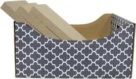 Cardboard Cat Scratcher Box with 3PCS Extra-Large Double-Sided Scratching Board, Heavy Duty Cat Scratcher Bed, Sturdy and Refillable, Ideal for Scratching and Sleeping, Premium House for Indoor Cats