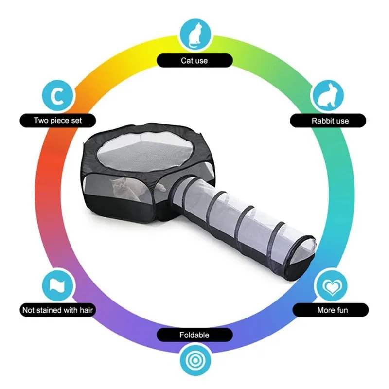 Collapsible Cat Tunnel Cube: 2-in-1 Interactive Pet Toy