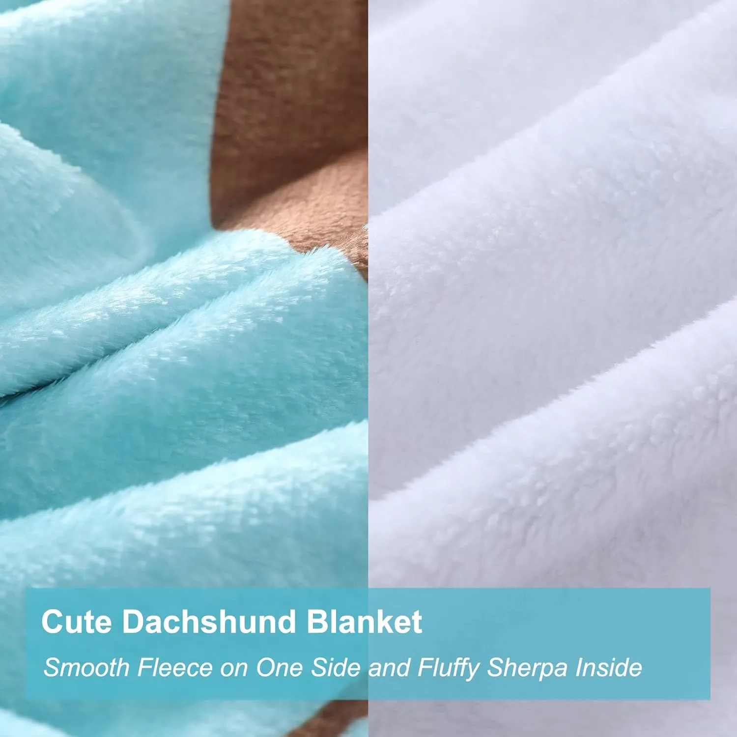 Dachshund Blanket, I Love Dachshunds Soft Flannel Twin Throw Cozy Wiener Dog Blankets Animal Pet Stuffed Gifts for Women Dog Lovers (Dachshund 1, 60"x 80")