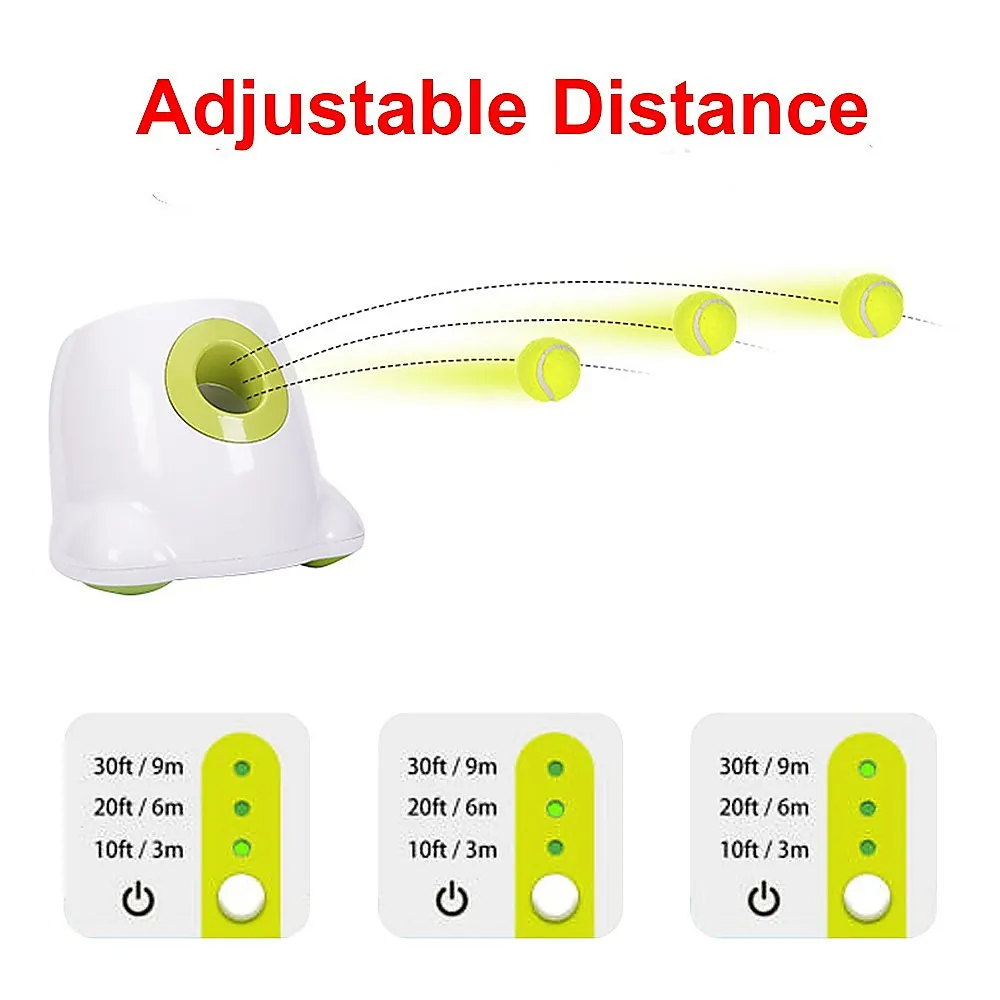 Dog Ball Launcher Thrower Automatic Tennis Fetch Machine with 3 Balls
