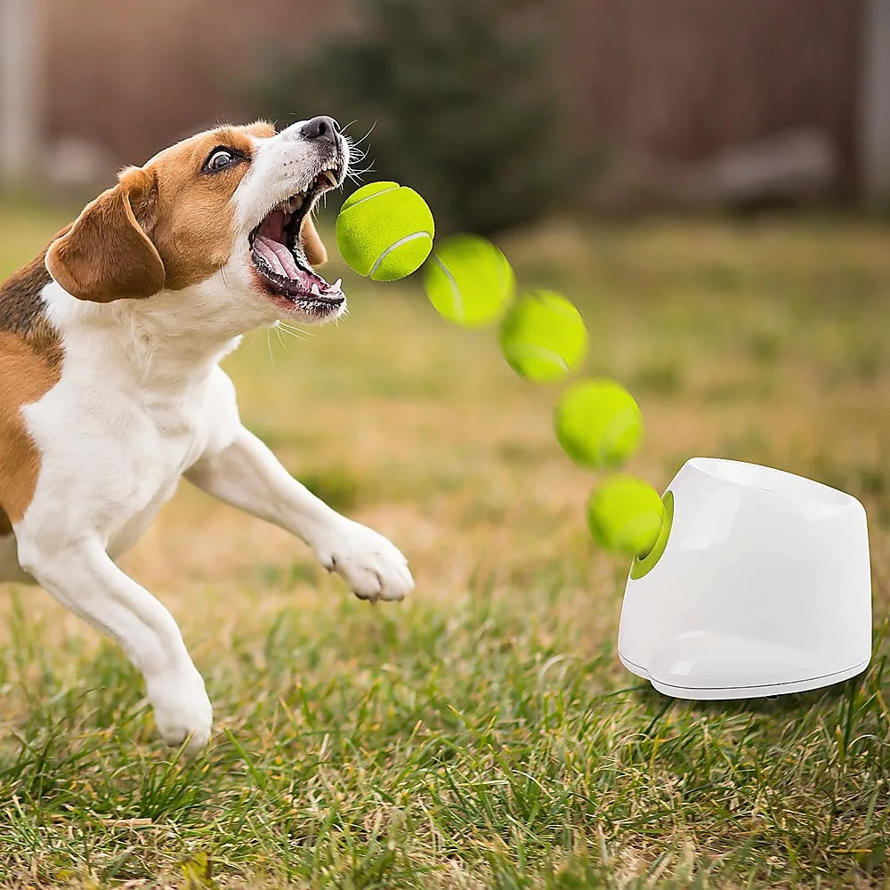 Dog Ball Launcher Thrower Automatic Tennis Fetch Machine with 3 Balls
