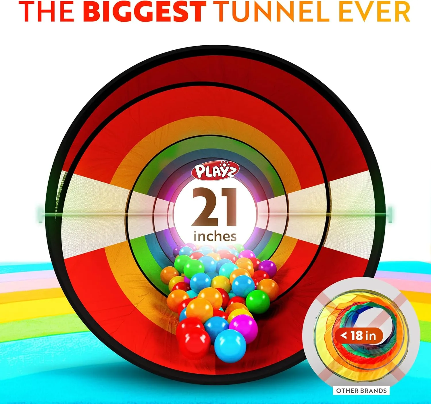 Extra-Large Play Tunnel for Toddlers 1-3 Years  Pop-Up Baby Crawl Tube, Sensory Activity, Indoor & Outdoor Kids Toy, Collapsible for Easy Storage