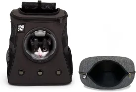 Fat Cat Backpack Carrier with Space Capsule Bubble & Travel Cat Tunnel Bed Cave  Airline Approved Pet Carrier & Cozy Donut Bed for Cats up to 25 lbs