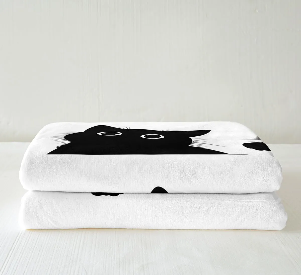Feelyou Black Cat Fuzzy Blanket for Kids Toddler Cute Pet Cats Fleece Throw Blanket Kawaii Kitten Plush Blanket and Throws Super Soft Cozy Animal Sherpa Blanket 50"x60"