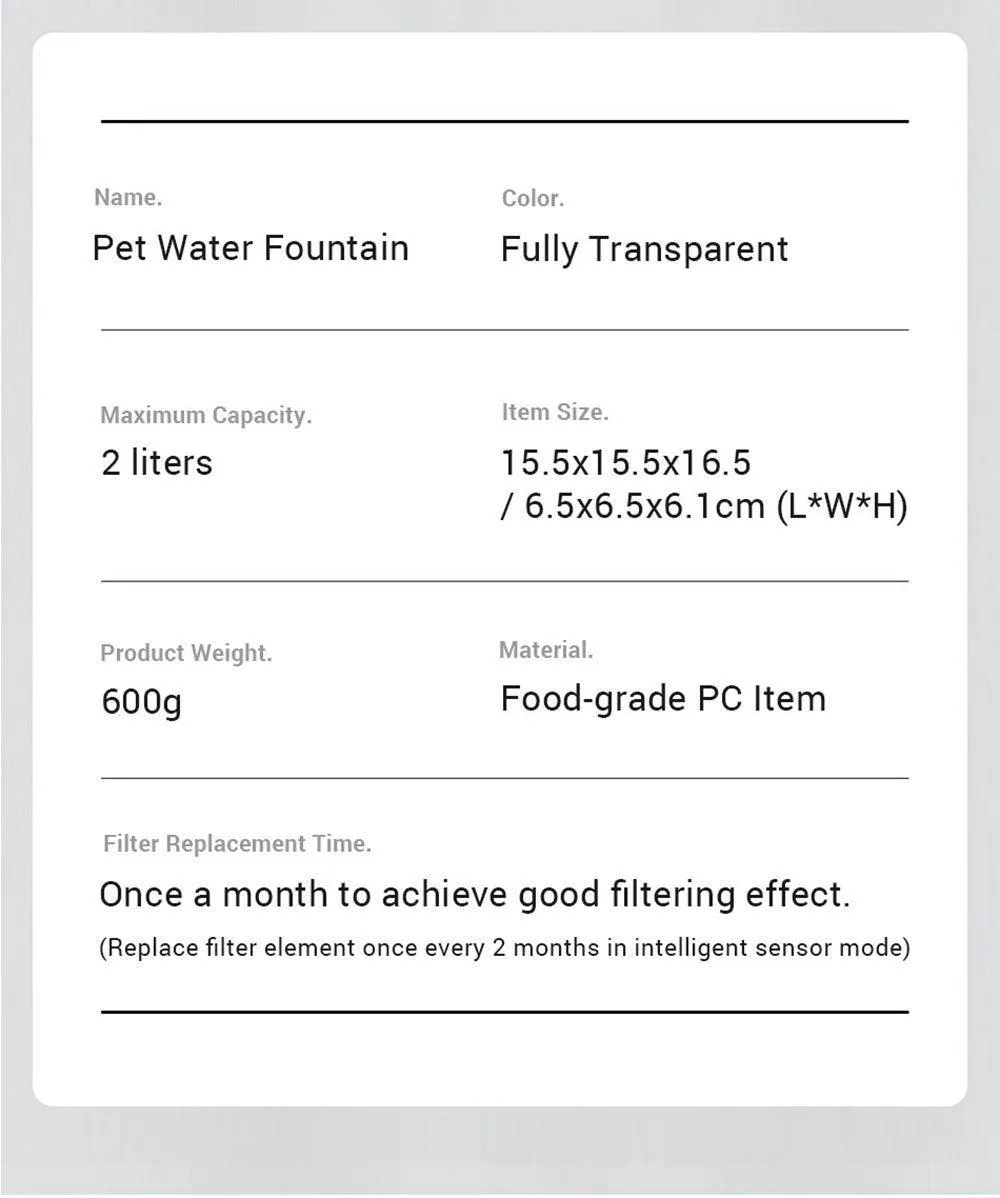 Filtered water fountain for your pet