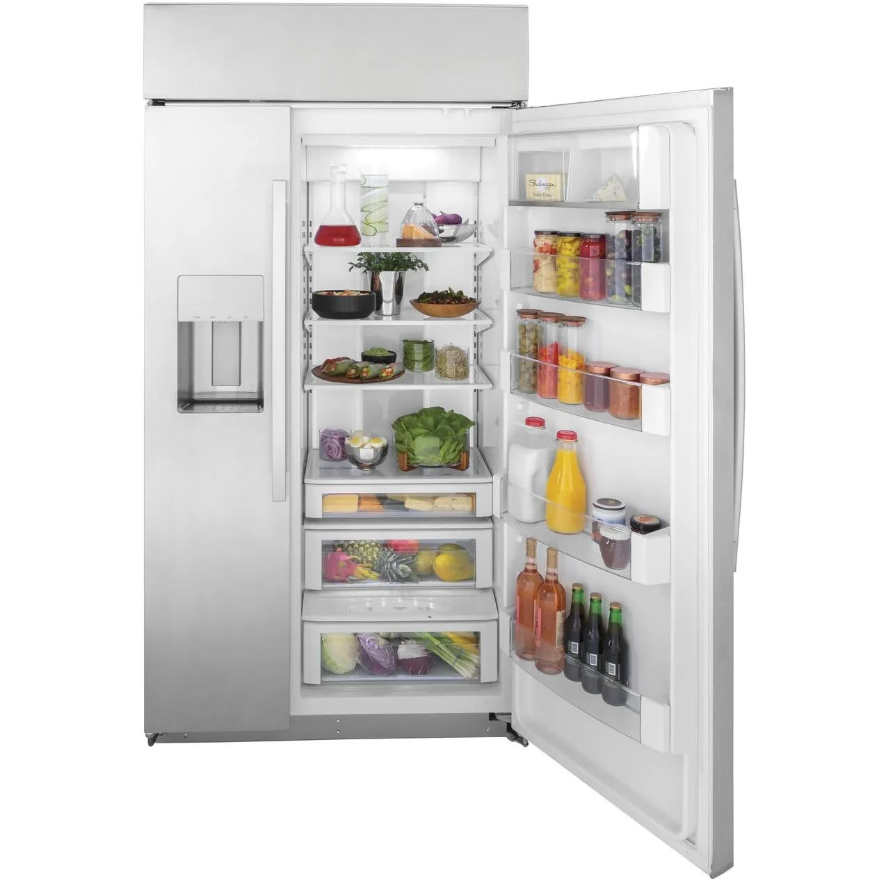 GE Profile 48-inch, 28.7 cu. ft. Side-by-Side Refrigerator with Dispenser PSB48YSNSS