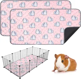 Guinea Pig Cage Liners Waterproof Guinea Pig Pee Pads, Digital Print Washable Reusable & Anti Slip Guinea Pig Bedding Fast and Super Absorb Water for Small Animals Rabbit Hamster Rat