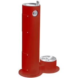 Halsey Taylor 4400DBFRKRED Outdoor Fountain with Pet Station Non-Filtered FR Red