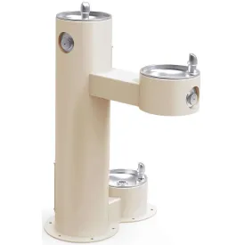 Halsey Taylor 4420DBBGE Outdoor Fountain Bi-Level with Pet Station Non-Filtered Beige