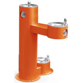 Halsey Taylor 4420DBFRKORN Outdoor Fountain Bi-Level with Pet Station Non-Filtered FR Orange