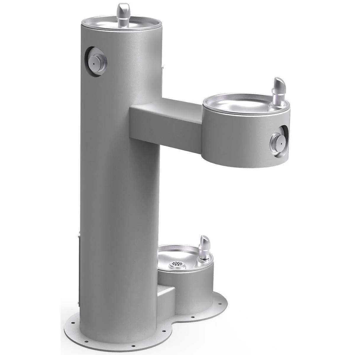 Halsey Taylor 4420DBGRY Outdoor Fountain Bi-Level with Pet Station Non-Filtered Gray