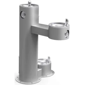 Halsey Taylor 4420DBGRY Outdoor Fountain Bi-Level with Pet Station Non-Filtered Gray